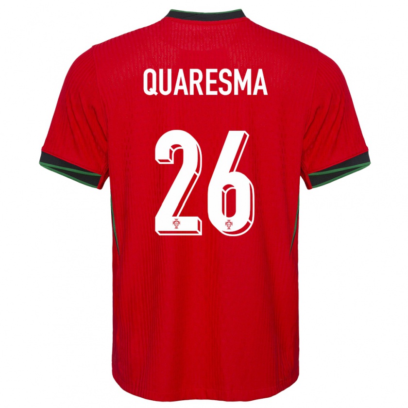 Kandiny Homme Maillot Portugal Eduardo Quaresma #26 Rouge Tenues Domicile 24-26 T-Shirt