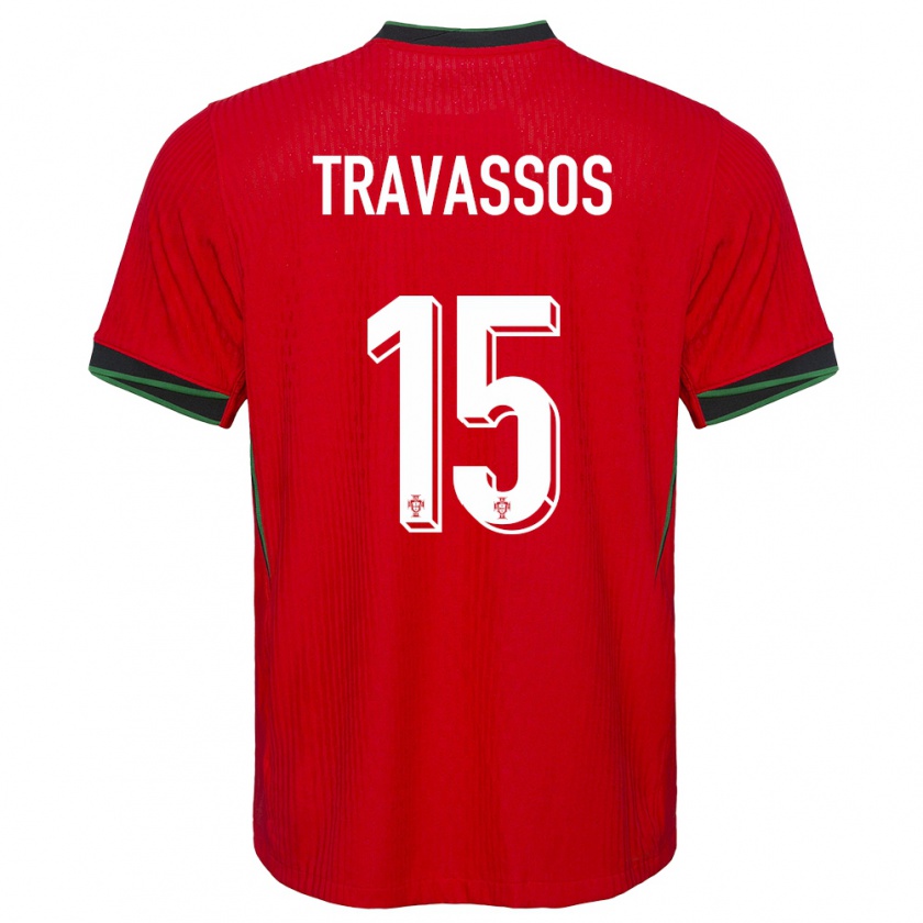 Kandiny Homme Maillot Portugal Diogo Travassos #15 Rouge Tenues Domicile 24-26 T-Shirt