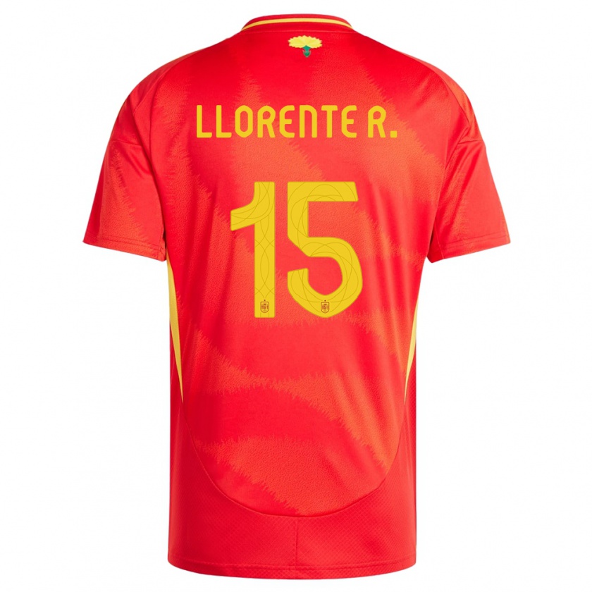 Kandiny Homme Maillot Espagne Diego Llorente #15 Rouge Tenues Domicile 24-26 T-Shirt