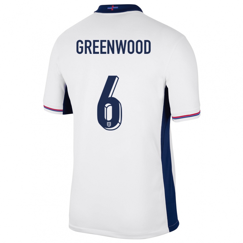 Kandiny Homme Maillot Angleterre Alex Greenwood #6 Blanc Tenues Domicile 24-26 T-Shirt