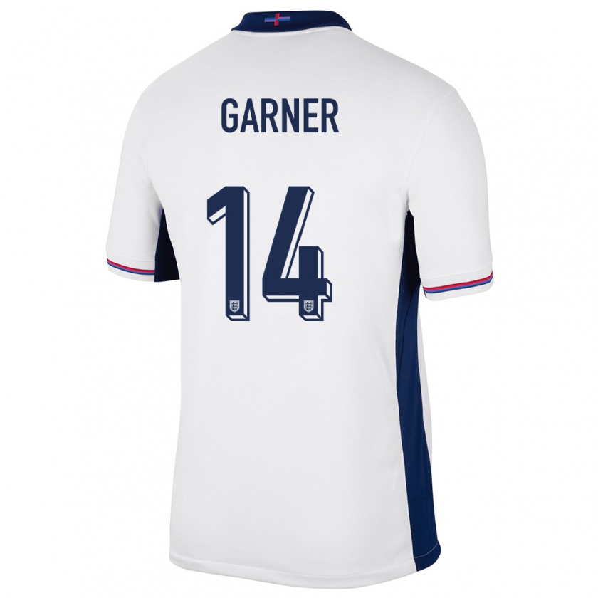 Kandiny Homme Maillot Angleterre James Garner #14 Blanc Tenues Domicile 24-26 T-Shirt