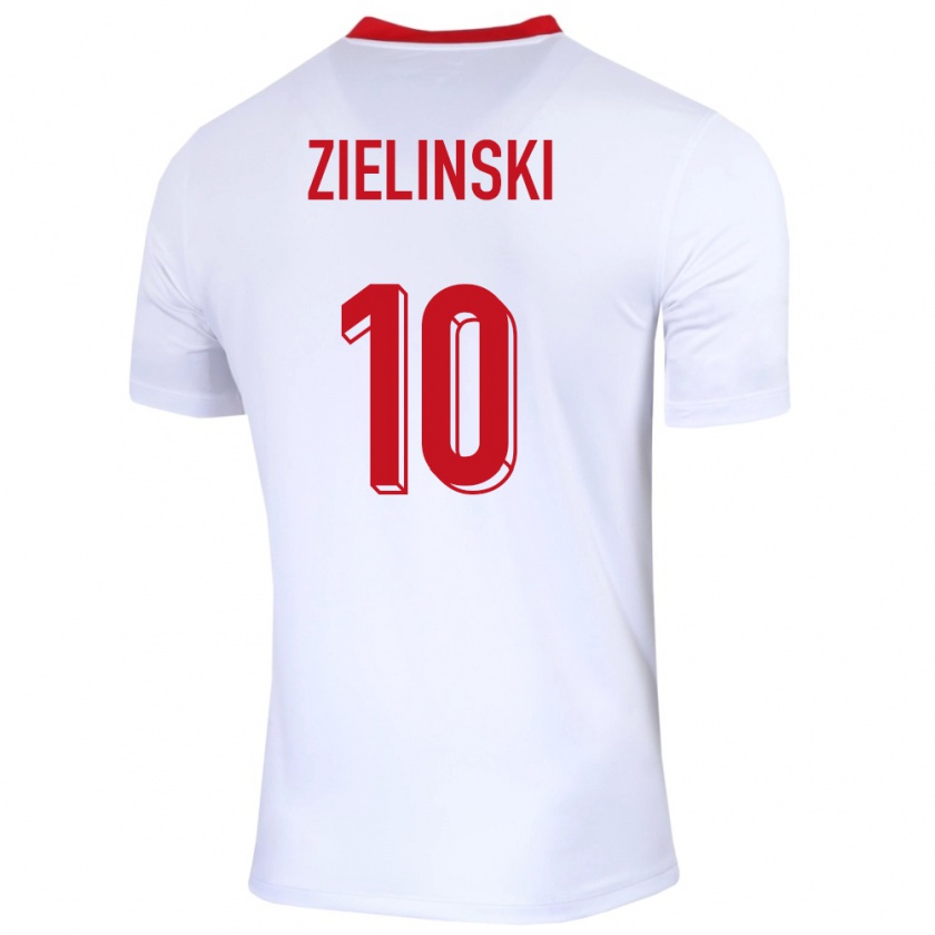 Kandiny Homme Maillot Pologne Piotr Zielinski #10 Blanc Tenues Domicile 24-26 T-Shirt