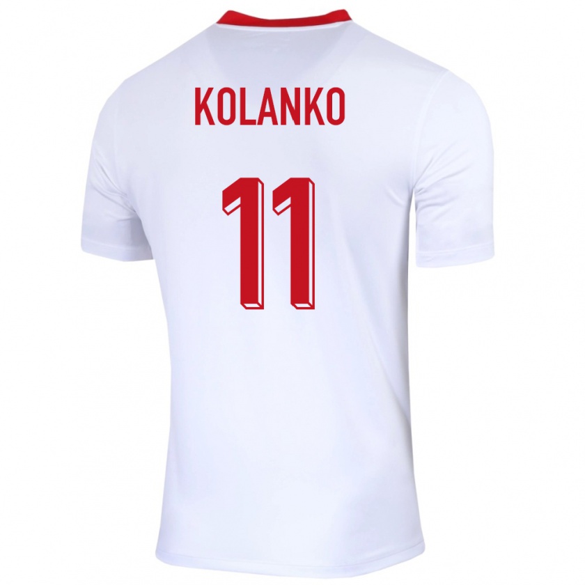 Kandiny Homme Maillot Pologne Krzysztof Kolanko #11 Blanc Tenues Domicile 24-26 T-Shirt