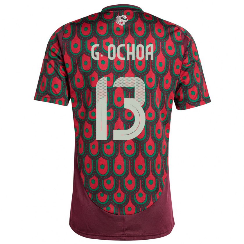 Kandiny Homme Maillot Mexique Guillermo Ochoa #13 Bordeaux Tenues Domicile 24-26 T-Shirt