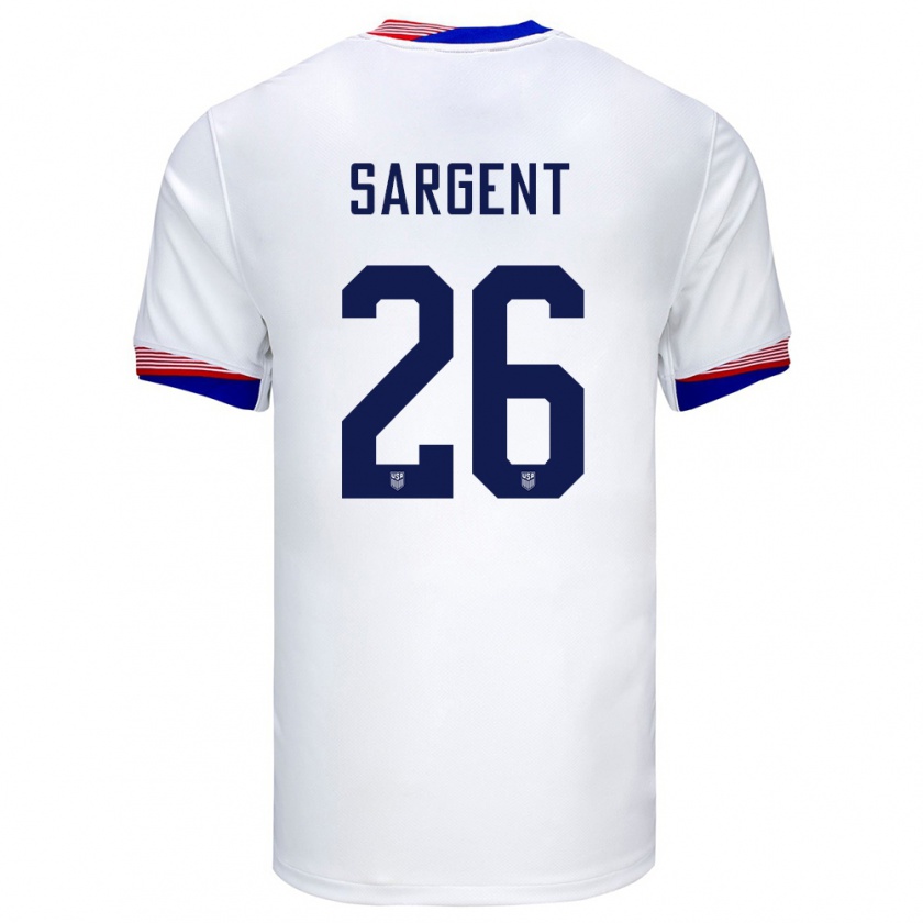 Kandiny Homme Maillot États-Unis Josh Sargent #26 Blanc Tenues Domicile 24-26 T-Shirt
