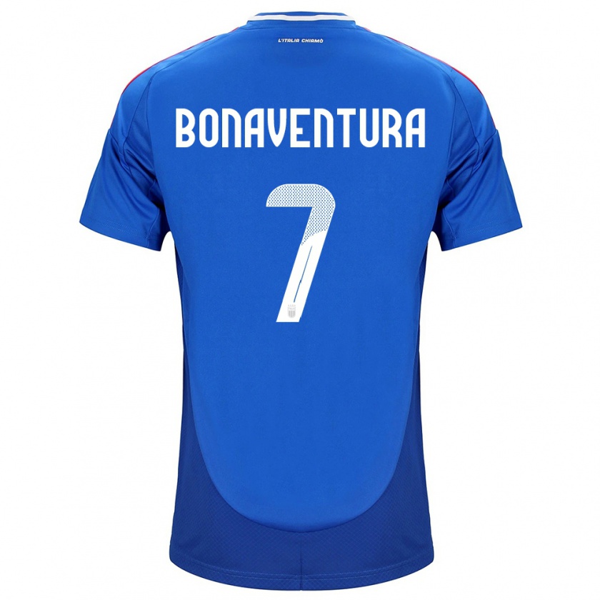 Kandiny Homme Maillot Italie Giacomo Bonaventura #7 Bleu Tenues Domicile 24-26 T-Shirt