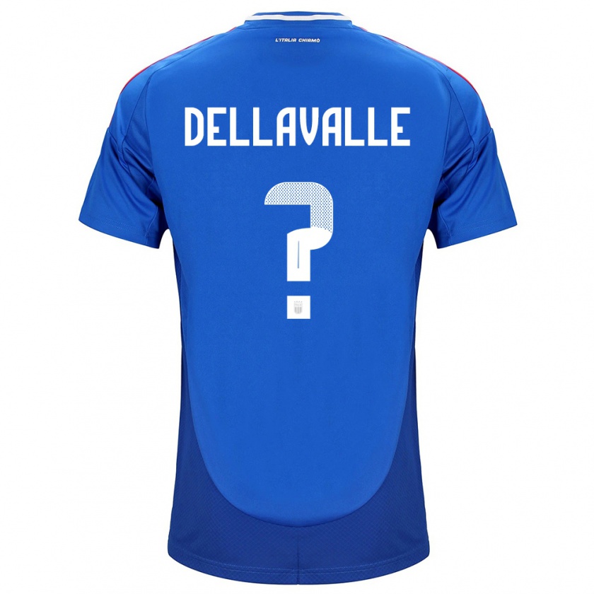 Kandiny Homme Maillot Italie Alessandro Dellavalle #0 Bleu Tenues Domicile 24-26 T-Shirt