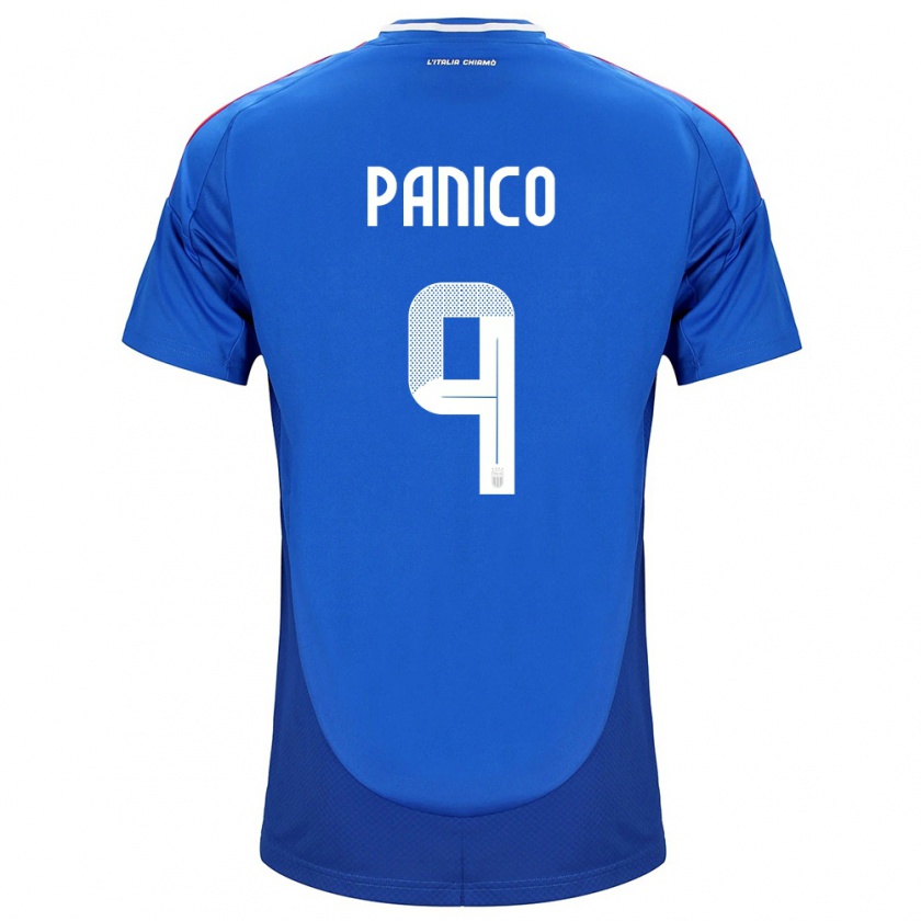 Kandiny Homme Maillot Italie Patrizia Panico #9 Bleu Tenues Domicile 24-26 T-Shirt