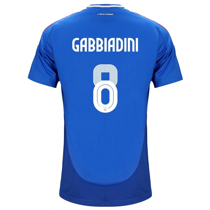 Kandiny Homme Maillot Italie Melania Gabbiadini #8 Bleu Tenues Domicile 24-26 T-Shirt