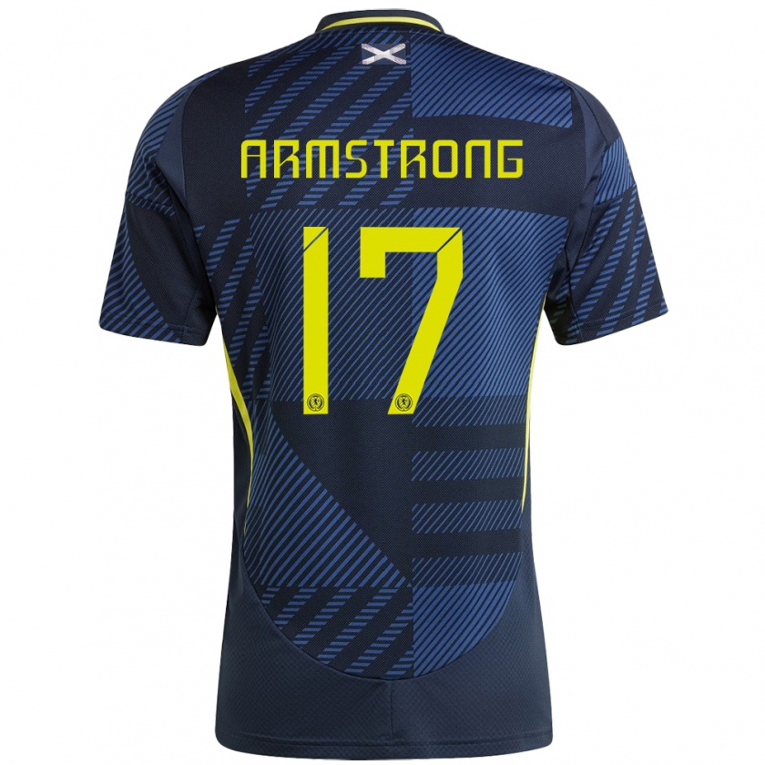 Kandiny Homme Maillot Écosse Stuart Armstrong #17 Bleu Foncé Tenues Domicile 24-26 T-Shirt