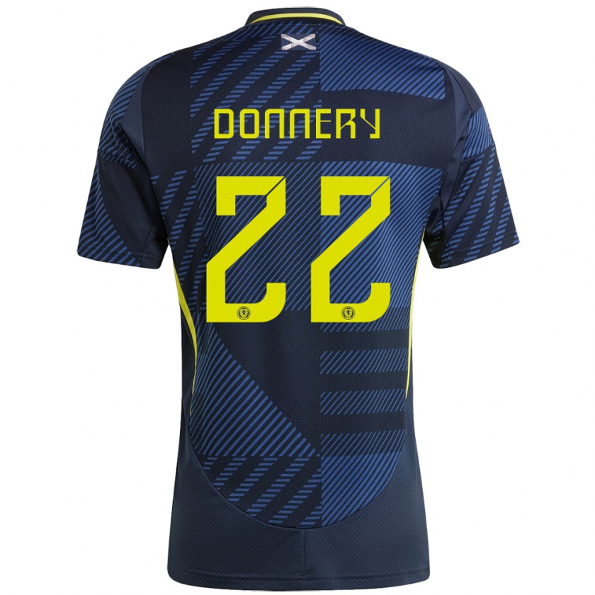 Kandiny Homme Maillot Écosse Julian Donnery #22 Bleu Foncé Tenues Domicile 24-26 T-Shirt