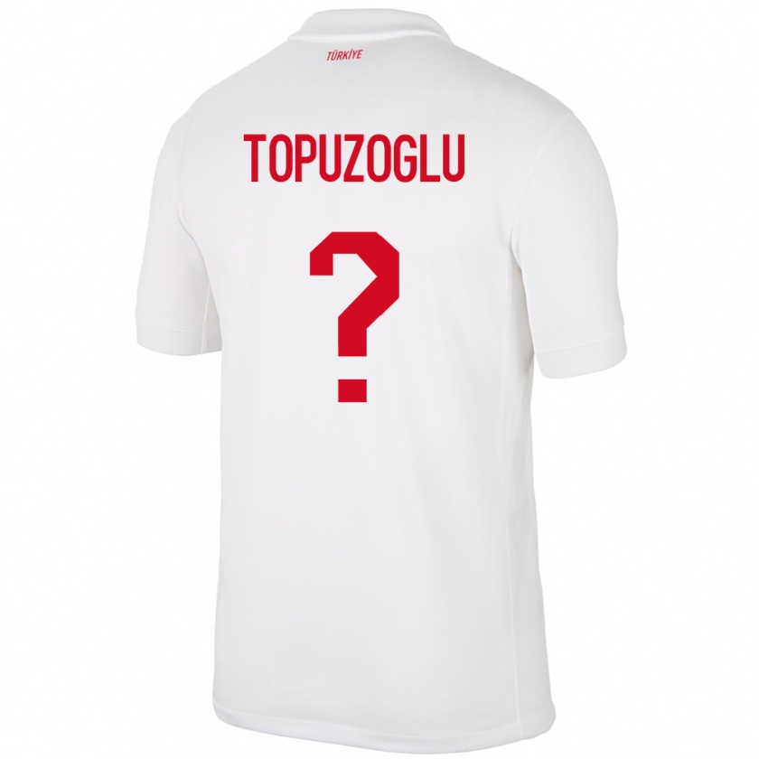 Kandiny Homme Maillot Turquie Berna Topuzoğlu #0 Blanc Tenues Domicile 24-26 T-Shirt