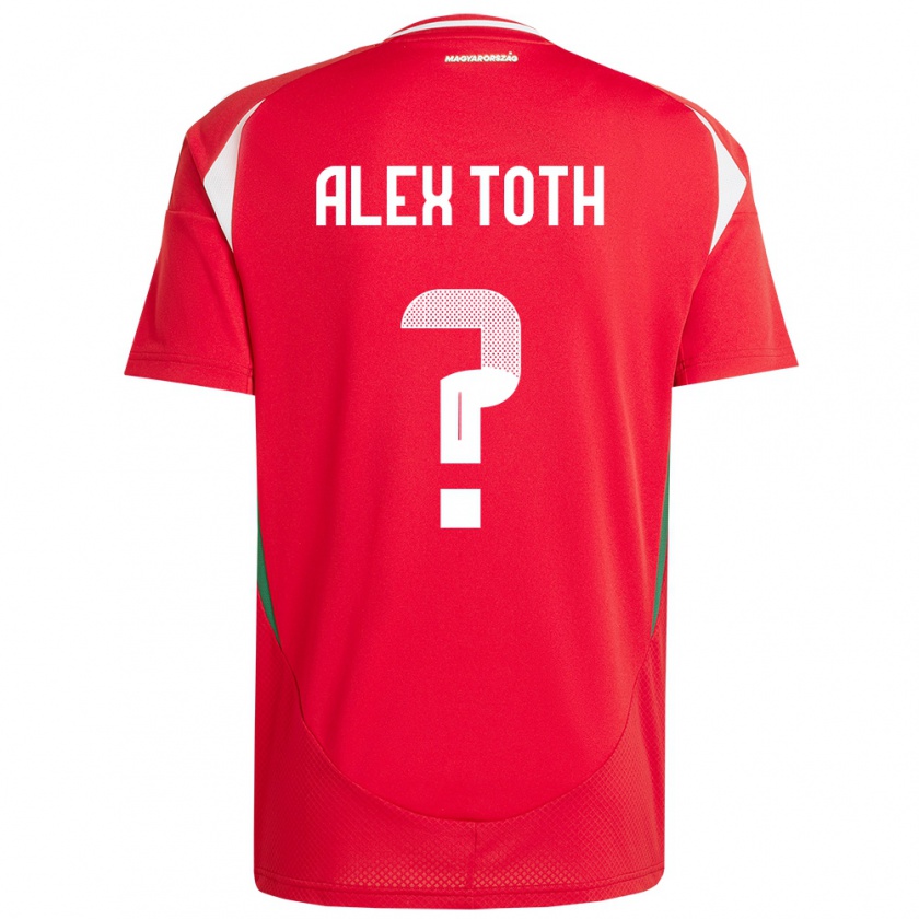 Kandiny Homme Maillot Hongrie Alex Tóth #0 Rouge Tenues Domicile 24-26 T-Shirt