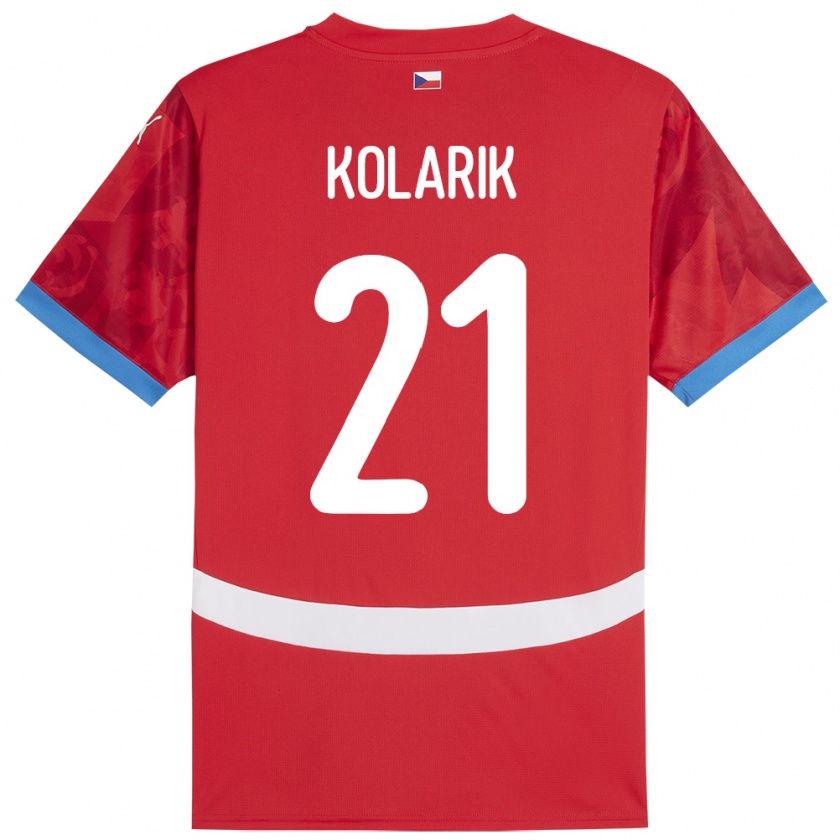 Kandiny Homme Maillot Tchéquie Josef Kolarik #21 Rouge Tenues Domicile 24-26 T-Shirt