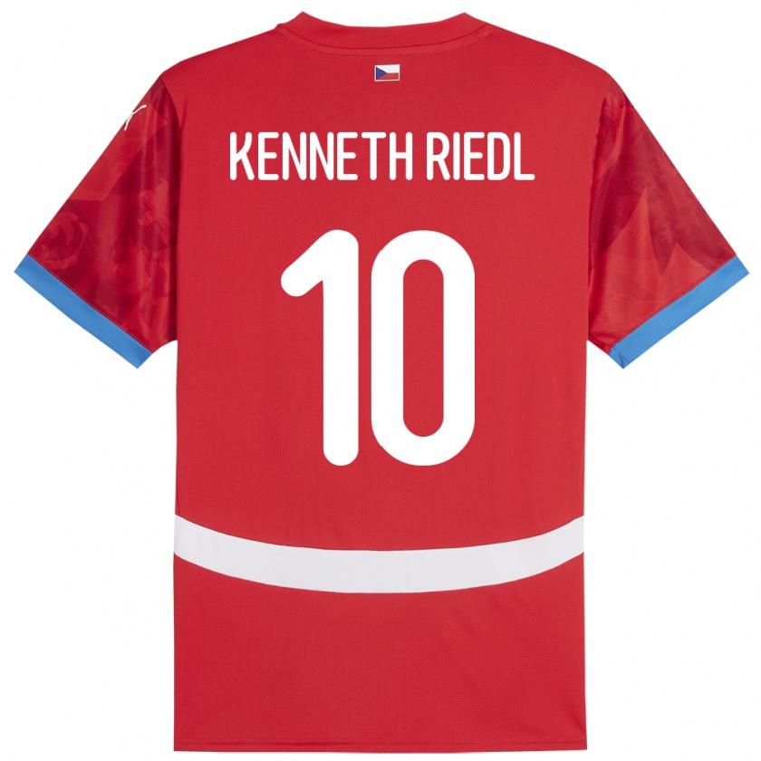 Kandiny Homme Maillot Tchéquie Victor Kenneth Riedl #10 Rouge Tenues Domicile 24-26 T-Shirt