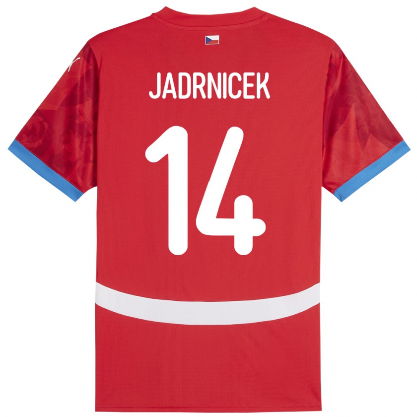 Kandiny Homme Maillot Tchéquie Nikola Jadrnicek #14 Rouge Tenues Domicile 24-26 T-Shirt