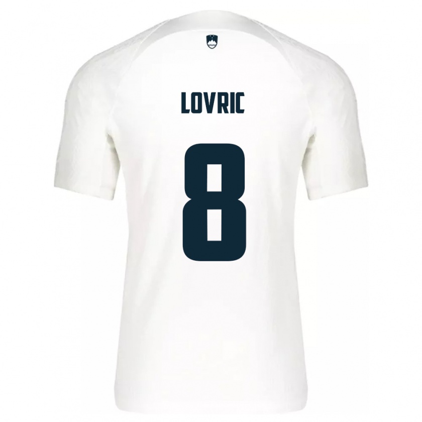 Kandiny Homme Maillot Slovénie Sandi Lovric #8 Blanc Tenues Domicile 24-26 T-Shirt