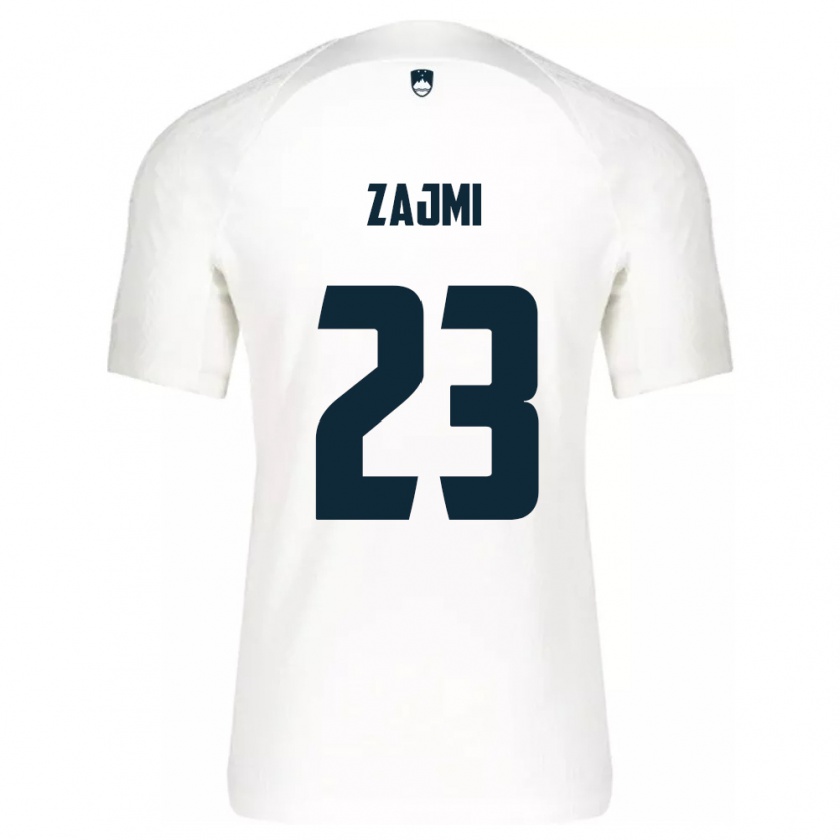 Kandiny Homme Maillot Slovénie Luana Zajmi #23 Blanc Tenues Domicile 24-26 T-Shirt