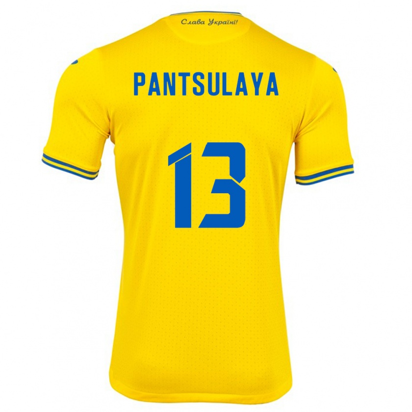 Kandiny Homme Maillot Ukraine Natiya Pantsulaya #13 Jaune Tenues Domicile 24-26 T-Shirt