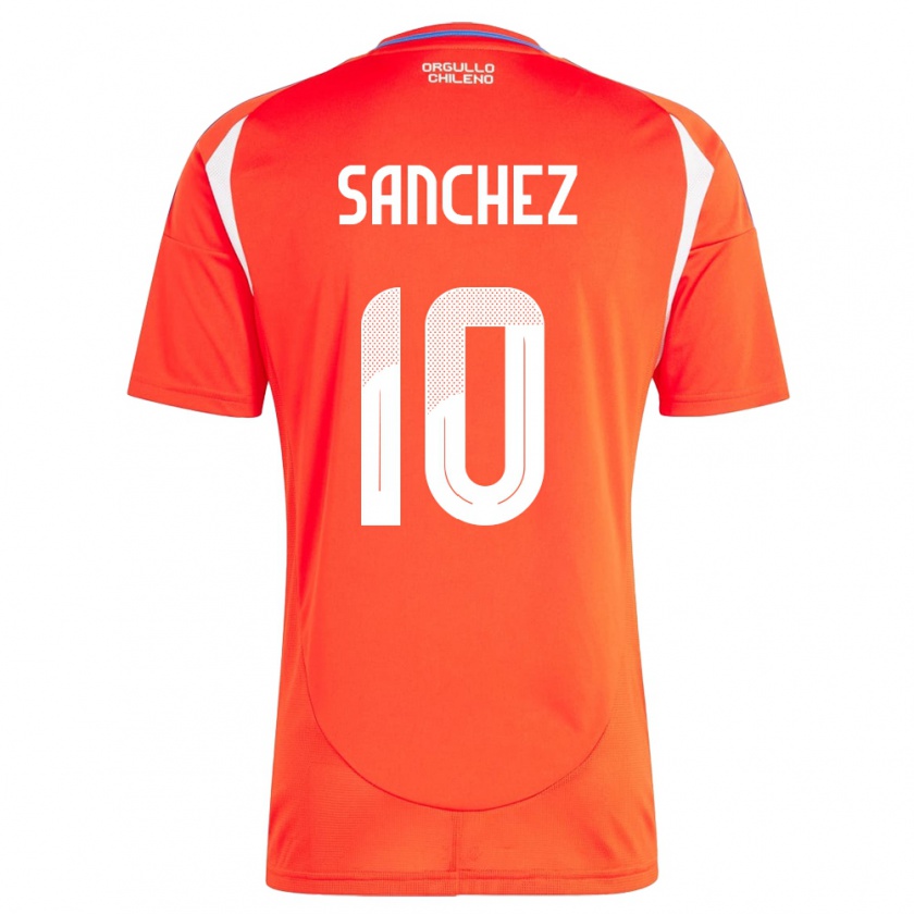 Kandiny Homme Maillot Chili Alexis Sánchez #10 Rouge Tenues Domicile 24-26 T-Shirt