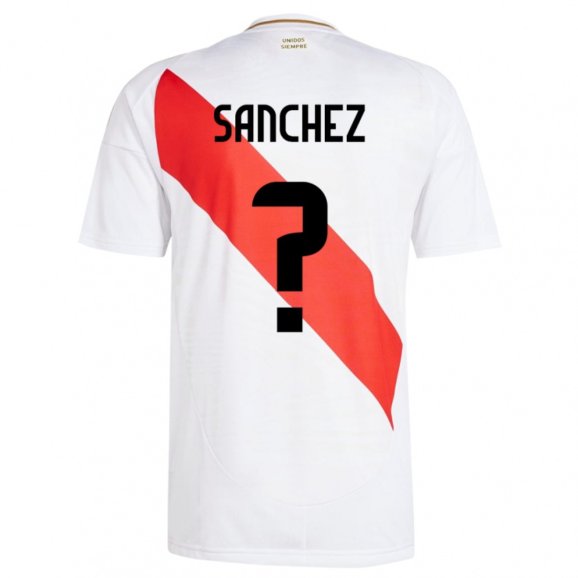 Kandiny Homme Maillot Pérou Sebastián Sánchez #0 Blanc Tenues Domicile 24-26 T-Shirt