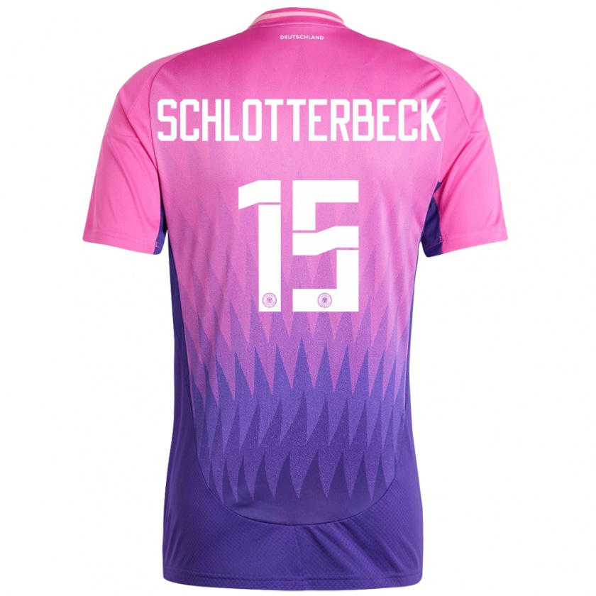 Kandiny Homme Maillot Allemagne Nico Schlotterbeck #15 Rose-Mauve Tenues Extérieur 24-26 T-Shirt