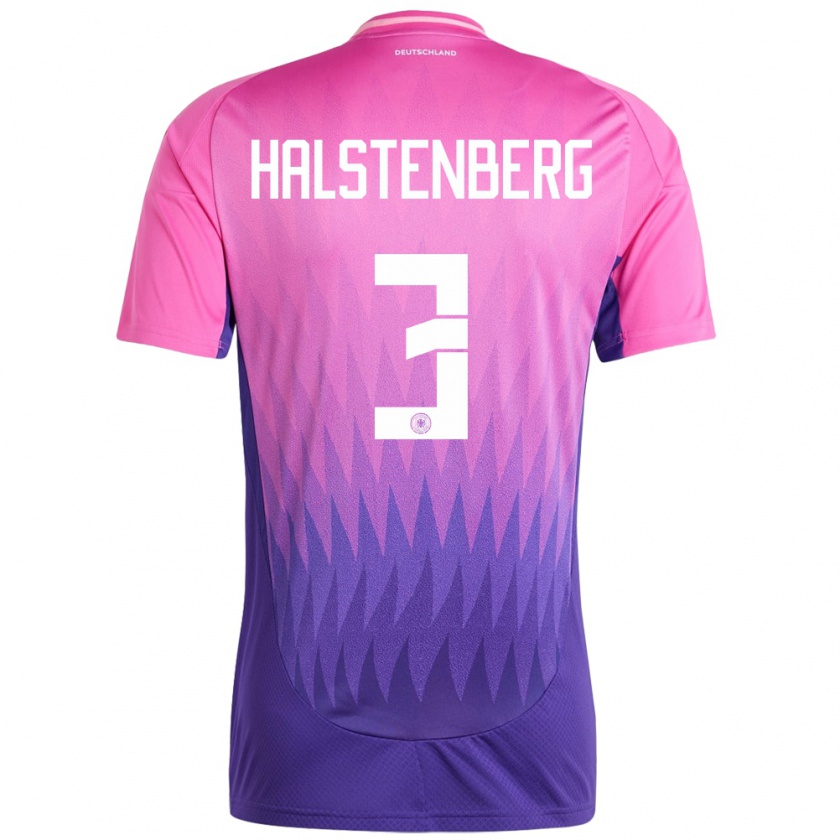 Kandiny Homme Maillot Allemagne Marcel Halstenberg #3 Rose-Mauve Tenues Extérieur 24-26 T-Shirt