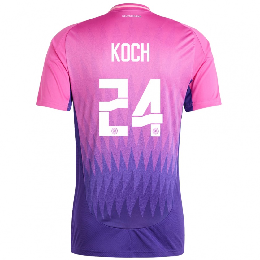 Kandiny Homme Maillot Allemagne Robin Koch #24 Rose-Mauve Tenues Extérieur 24-26 T-Shirt