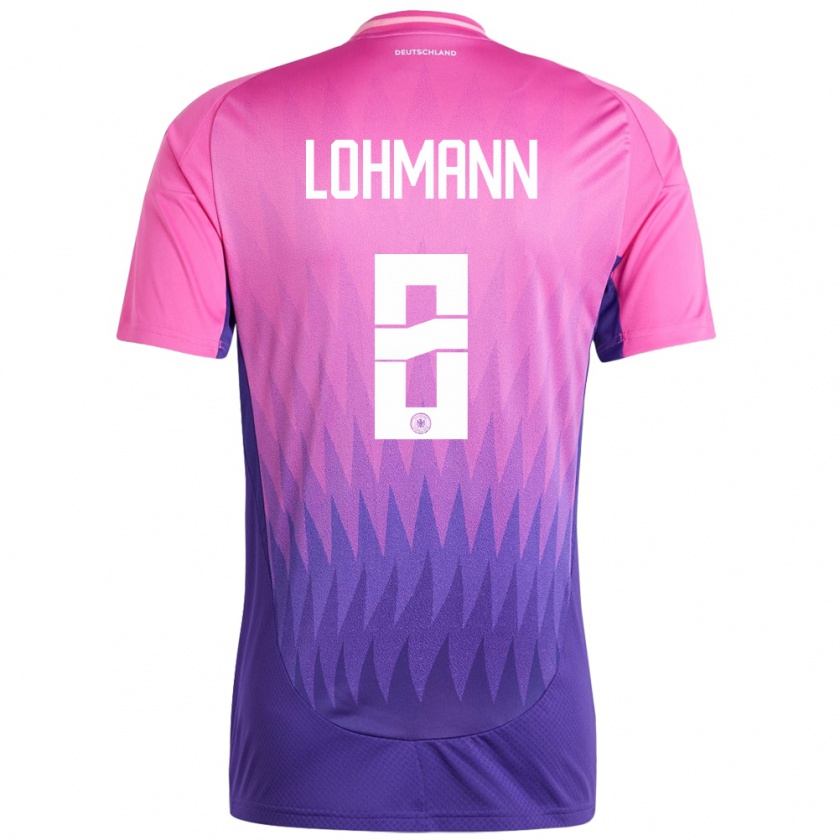 Kandiny Homme Maillot Allemagne Sydney Lohmann #8 Rose-Mauve Tenues Extérieur 24-26 T-Shirt