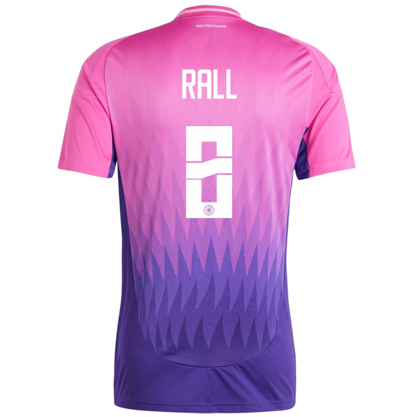 Kandiny Homme Maillot Allemagne Maximiliane Rall #8 Rose-Mauve Tenues Extérieur 24-26 T-Shirt