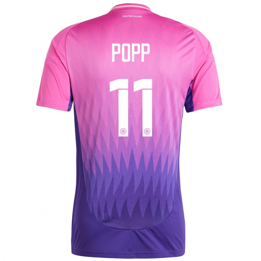 Kandiny Homme Maillot Allemagne Alexandra Popp #11 Rose-Mauve Tenues Extérieur 24-26 T-Shirt