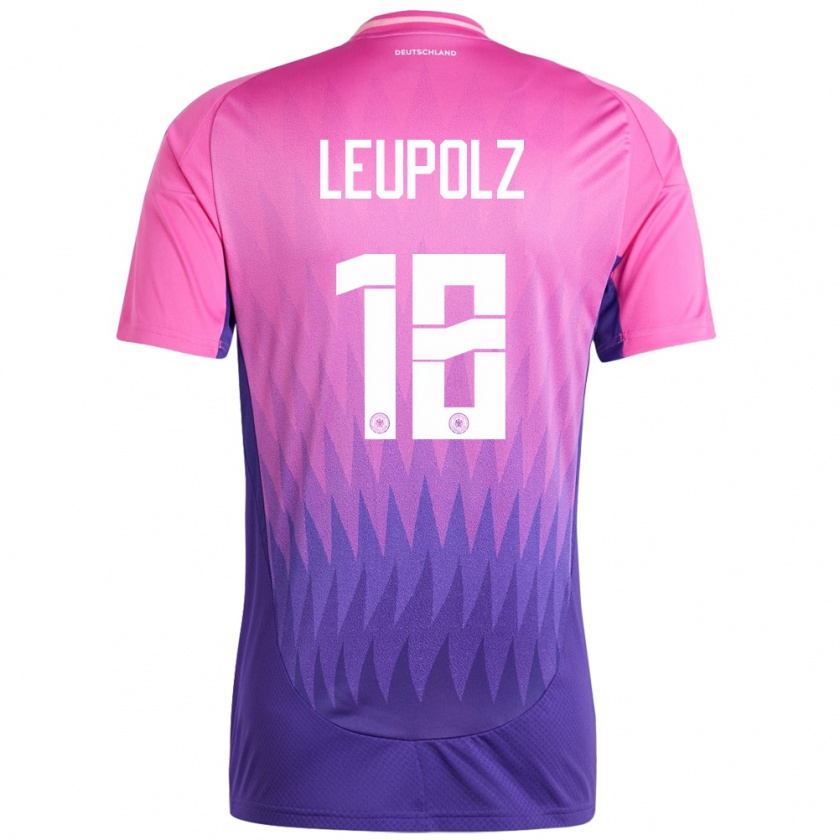 Kandiny Homme Maillot Allemagne Melanie Leupolz #18 Rose-Mauve Tenues Extérieur 24-26 T-Shirt