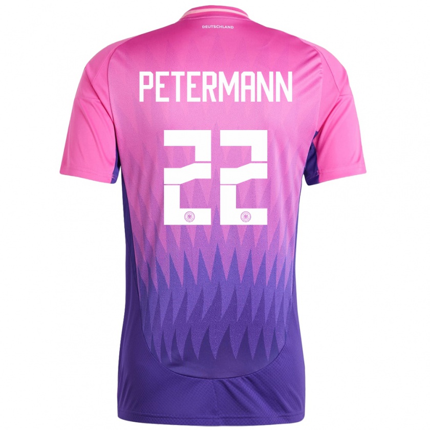 Kandiny Homme Maillot Allemagne Lena Petermann #22 Rose-Mauve Tenues Extérieur 24-26 T-Shirt