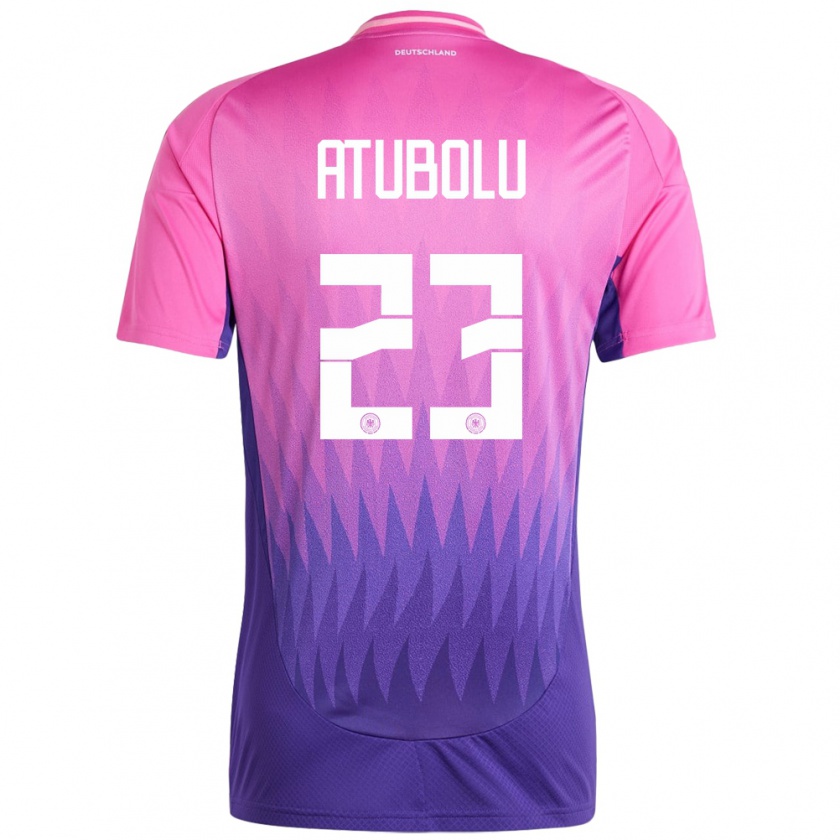 Kandiny Homme Maillot Allemagne Noah Atubolu #23 Rose-Mauve Tenues Extérieur 24-26 T-Shirt