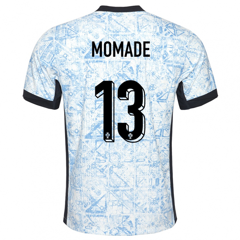 Kandiny Homme Maillot Portugal Rayhan Momade #13 Bleu Crème Tenues Extérieur 24-26 T-Shirt