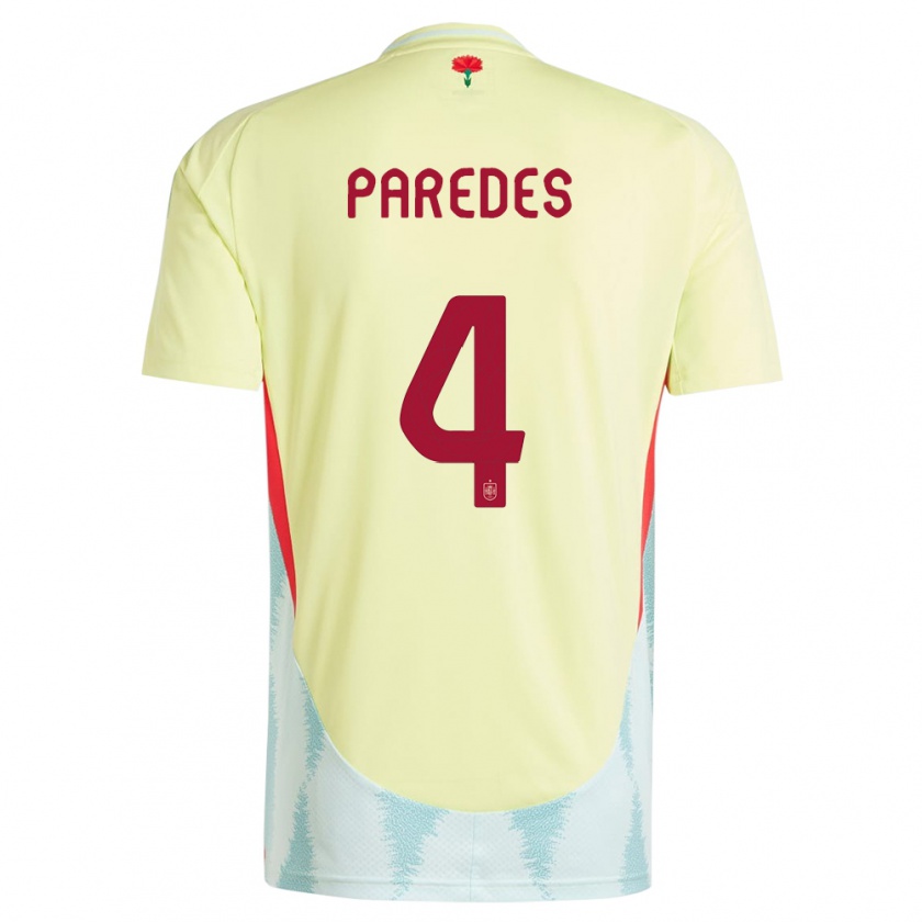 Kandiny Homme Maillot Espagne Irene Paredes #4 Jaune Tenues Extérieur 24-26 T-Shirt