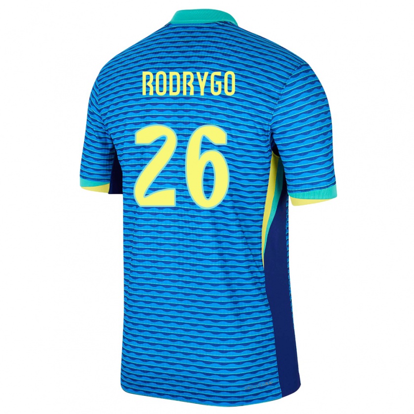 Kandiny Homme Maillot Brésil Rodrygo #26 Bleu Tenues Extérieur 24-26 T-Shirt