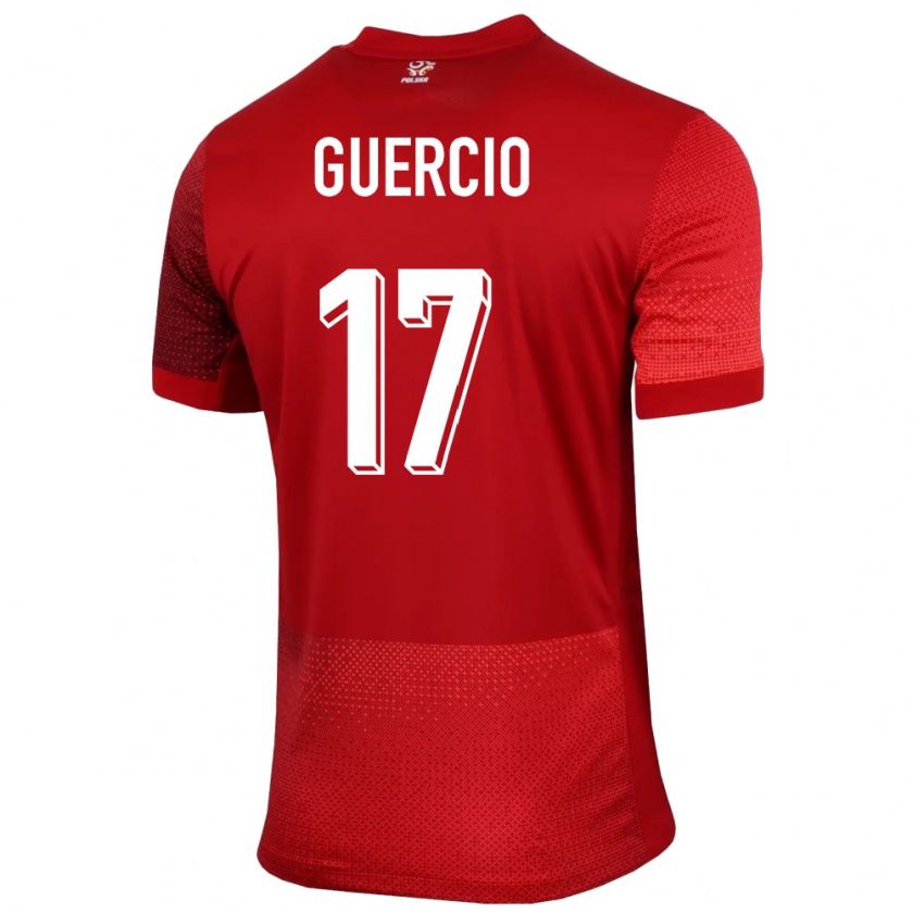 Kandiny Homme Maillot Pologne Tomasso Guercio #17 Rouge Tenues Extérieur 24-26 T-Shirt