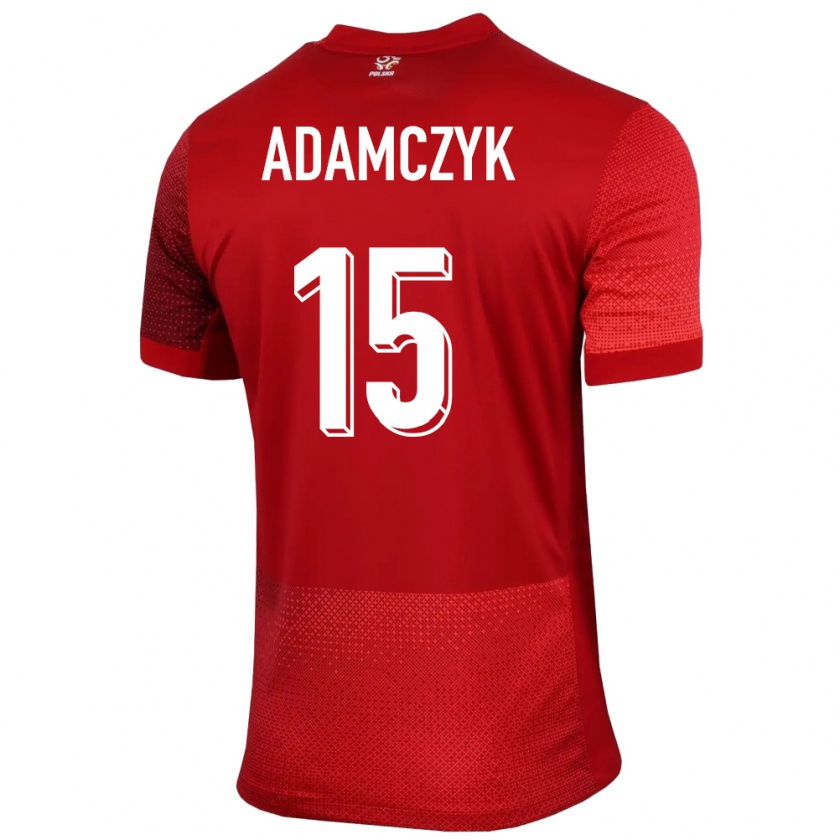 Kandiny Homme Maillot Pologne Nico Adamczyk #15 Rouge Tenues Extérieur 24-26 T-Shirt