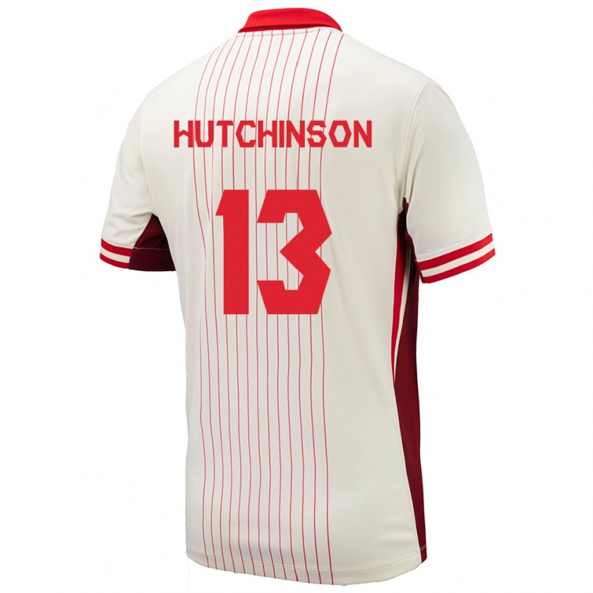 Kandiny Homme Maillot Canada Atiba Hutchinson #13 Blanc Tenues Extérieur 24-26 T-Shirt