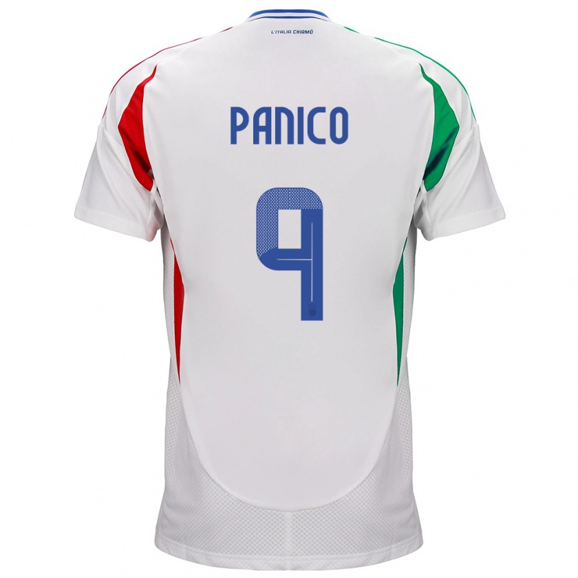 Kandiny Homme Maillot Italie Patrizia Panico #9 Blanc Tenues Extérieur 24-26 T-Shirt