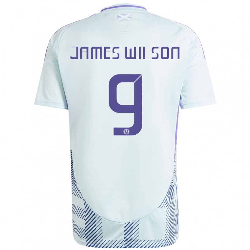 Kandiny Homme Maillot Écosse James Wilson #9 Bleu Menthe Clair Tenues Extérieur 24-26 T-Shirt