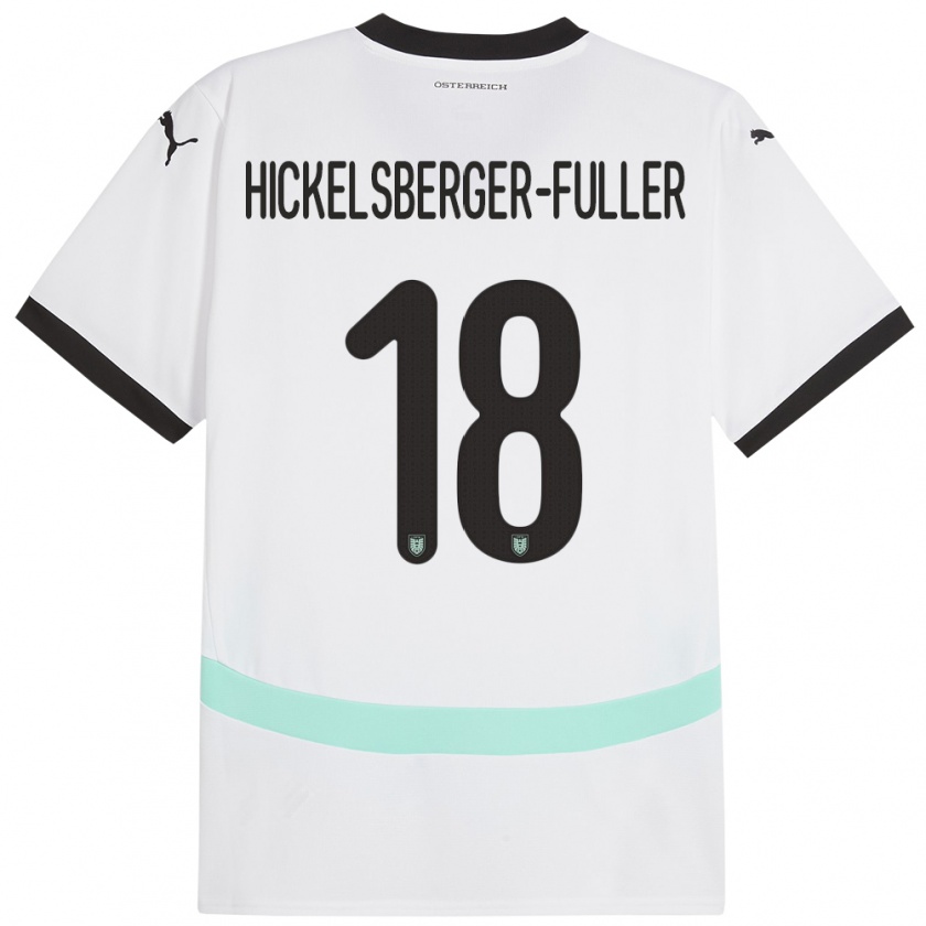 Kandiny Homme Maillot Autriche Julia Hickelsberger-Füller #18 Blanc Tenues Extérieur 24-26 T-Shirt