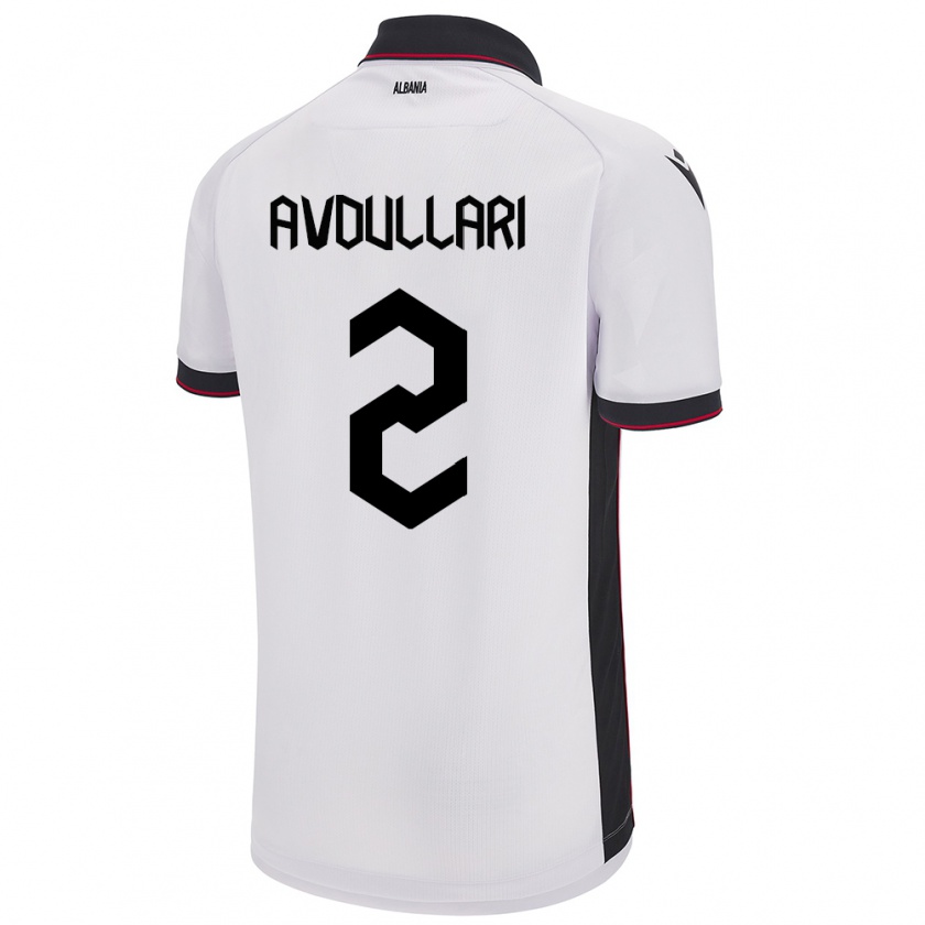 Kandiny Homme Maillot Albanie Davide Avdullari #2 Blanc Tenues Extérieur 24-26 T-Shirt