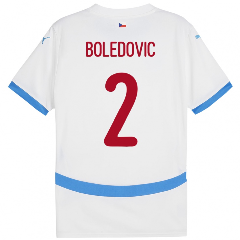 Kandiny Homme Maillot Tchéquie Tobias Boledovic #2 Blanc Tenues Extérieur 24-26 T-Shirt