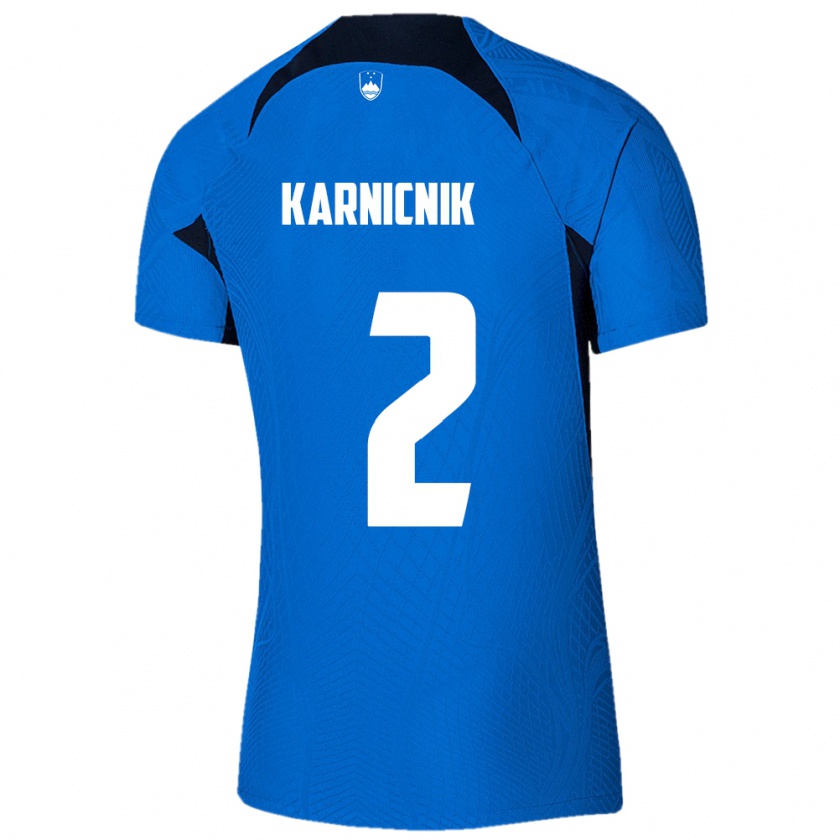 Kandiny Homme Maillot Slovénie Zan Karnicnik #2 Bleu Tenues Extérieur 24-26 T-Shirt