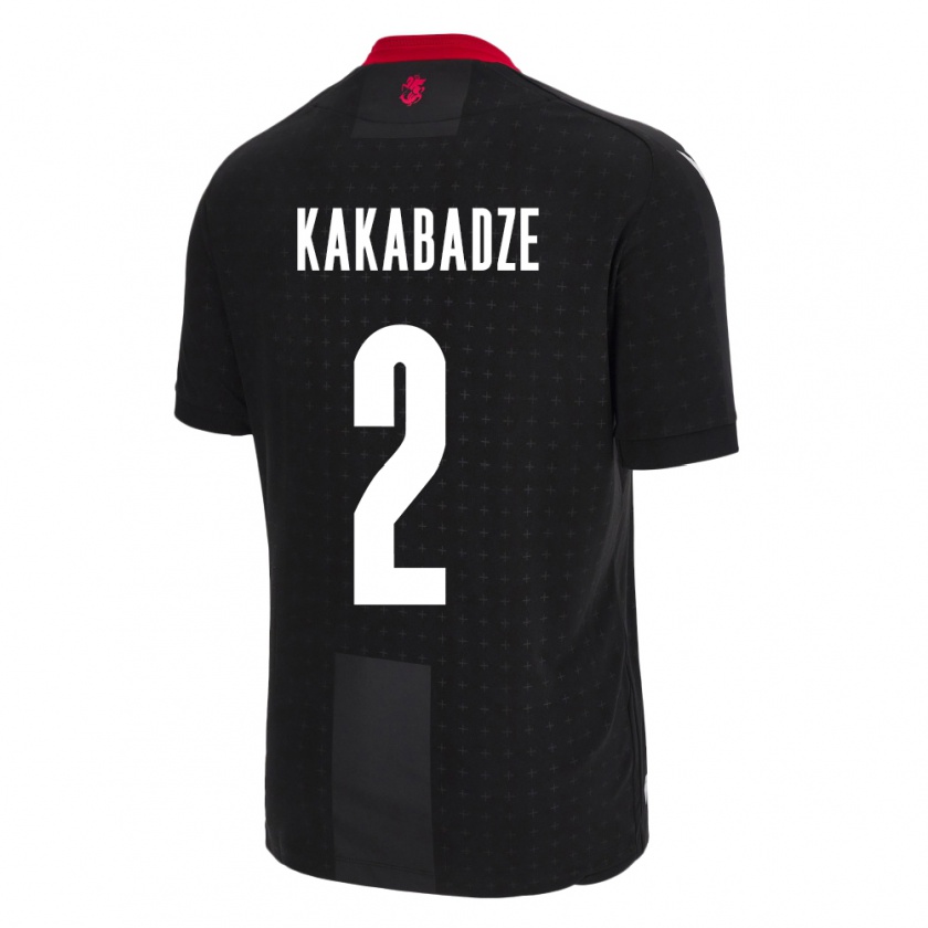 Kandiny Homme Maillot Géorgie Otar Kakabadze #2 Noir Tenues Extérieur 24-26 T-Shirt