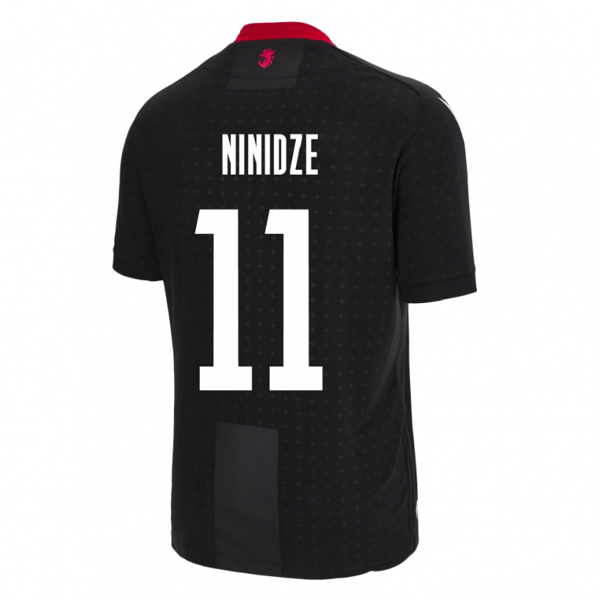 Kandiny Homme Maillot Géorgie Nikoloz Ninidze #11 Noir Tenues Extérieur 24-26 T-Shirt