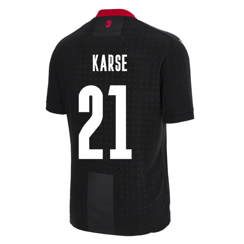 Kandiny Homme Maillot Géorgie Karse #21 Noir Tenues Extérieur 24-26 T-Shirt