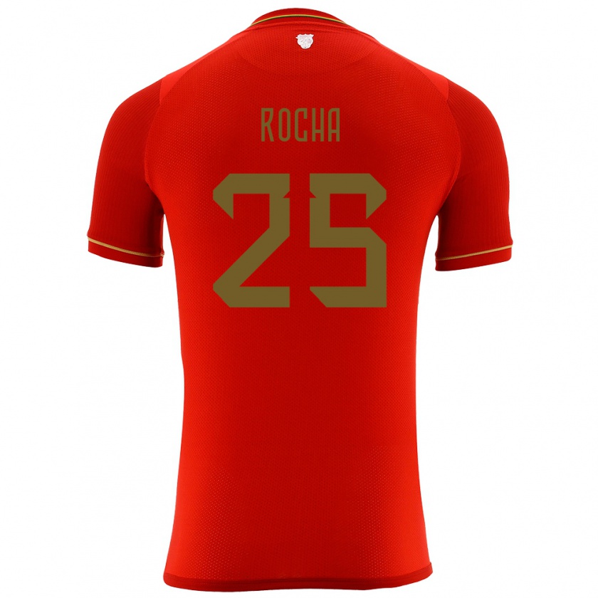 Kandiny Homme Maillot Bolivie Yomar Rocha #25 Rouge Tenues Extérieur 24-26 T-Shirt